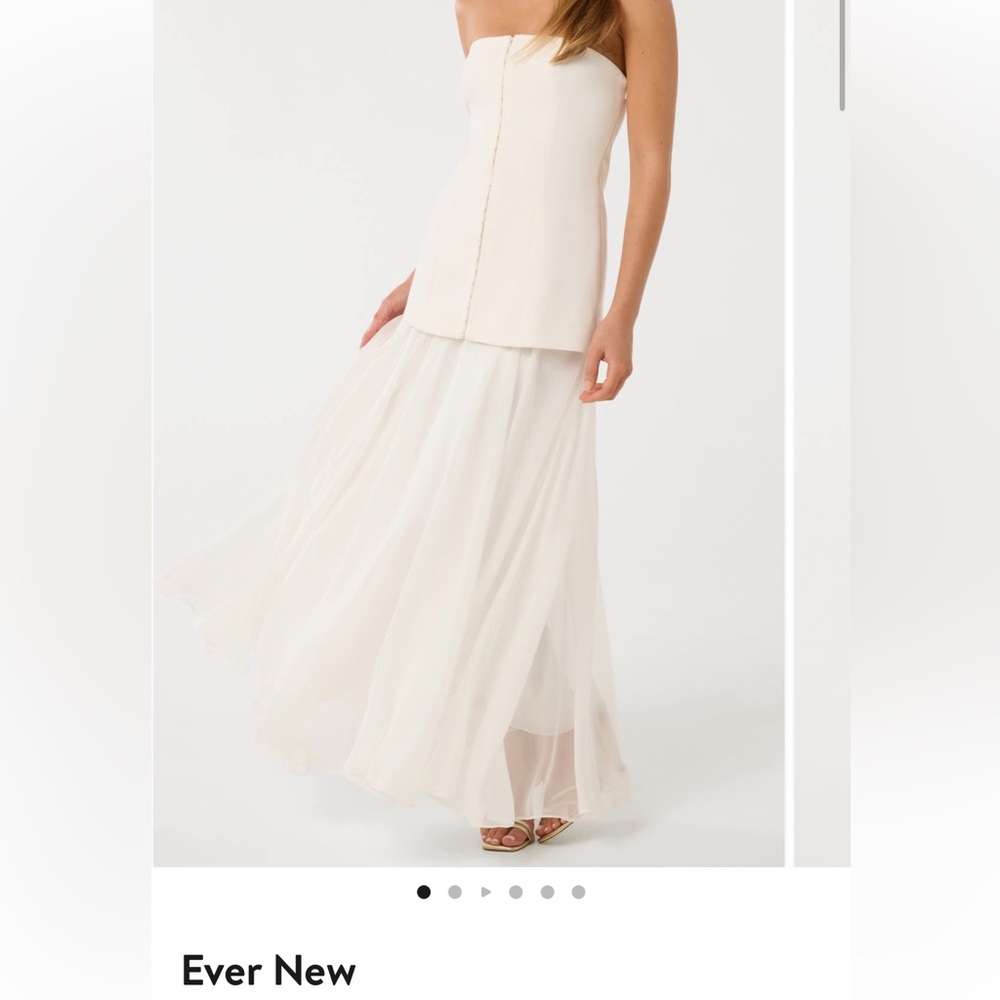Ever New Mixed Media Strapless Dress